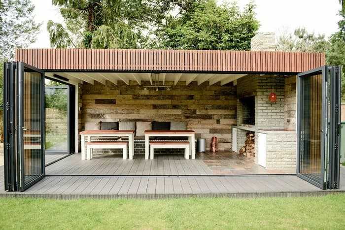 Летняя кухня на даче: проекты, как построить из подручных материалов своими руками, дачные конструкции закрытого типа с верандой