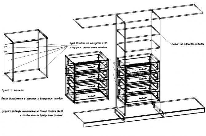 Шкаф-купе своими руками: описание процесса, чертежи и схемы с размерами, пошаговая инструкция