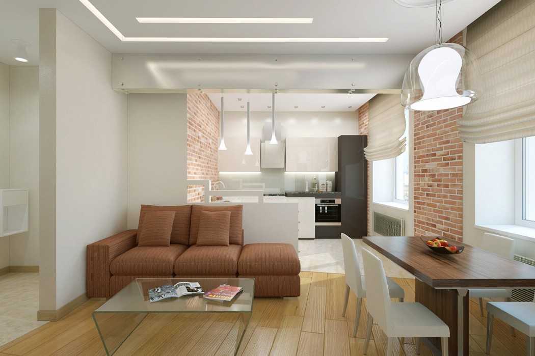 Дизайн однокомнатной квартиры 2021 - идеи для ремонта [50 фото]