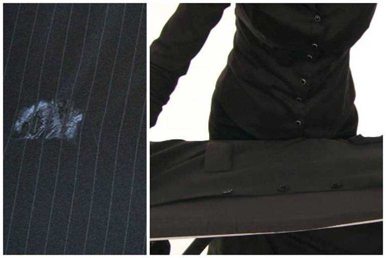 Как убрать блеск от утюга на одежде? как удалить блестящие следы на брюках или юбке черного цвета из синтетики?