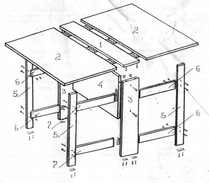 Особенности конструкции раздвижного стола, изготовление своими руками