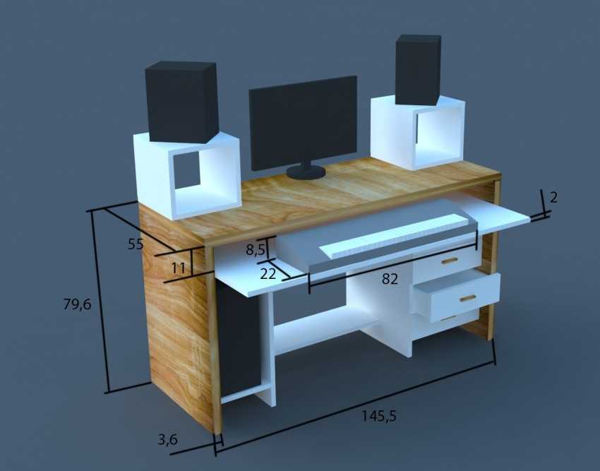 Как сделать компьютерный стол своими руками в домашних условиях: чертежи с размерами, угловой самодельный