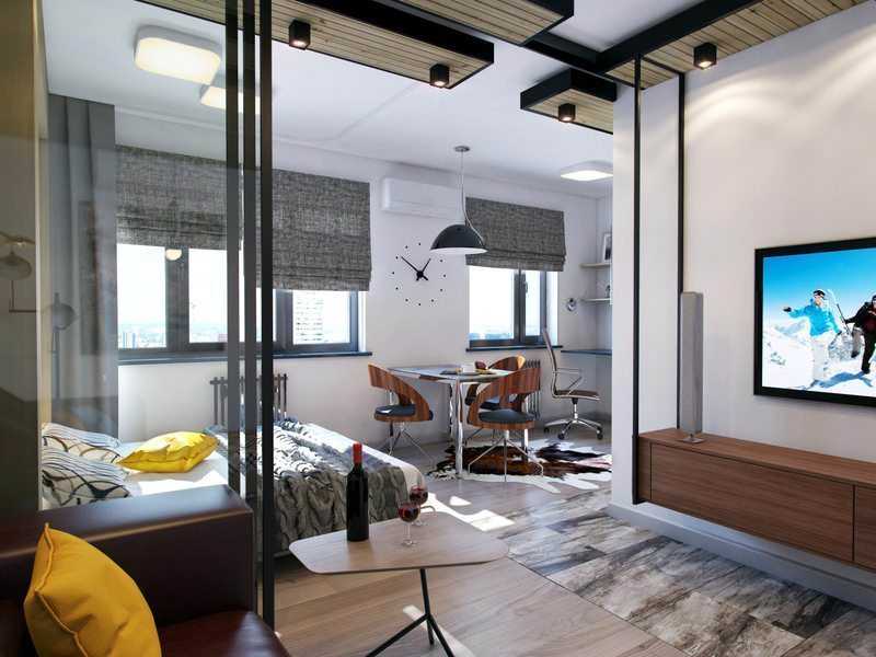 Дизайн однокомнатной квартиры 40 кв м: как разделить квартиру на две зоны — фото и идеи планировки | houzz россия