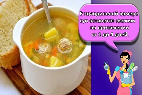 Условия и срок хранения супа в холодильнике. сколько может храниться суп в холодильнике