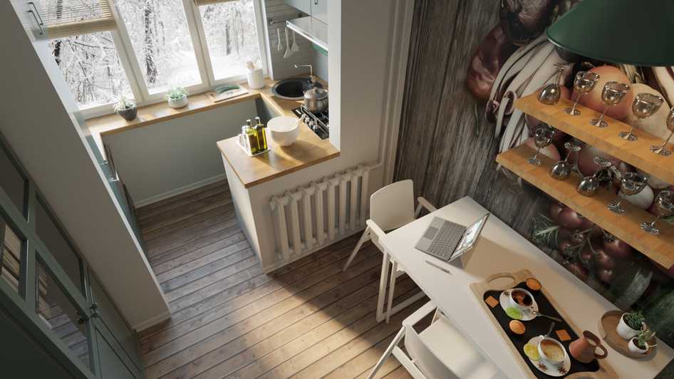 Кухня с балконом - 130 фото идей красивого оформления маленькой кухни