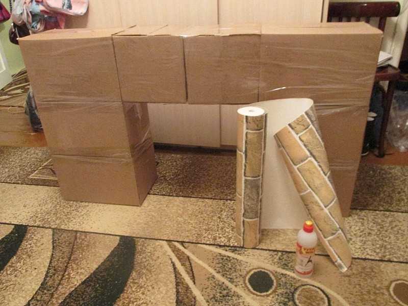 Пошаговая инструкция как сделать камин из картона своими руками с фото