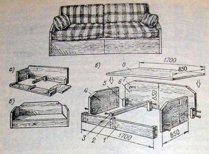 Способы изготовления дивана своими руками