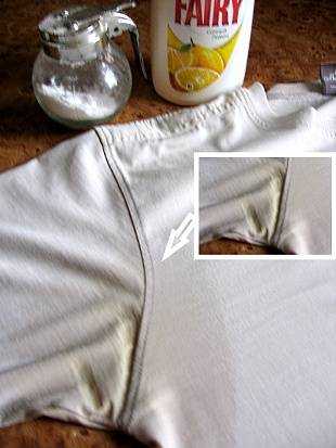 Как отстирать желтые пятна на белых вещах — способы, как можно отмыть желтые подмышки с одежды