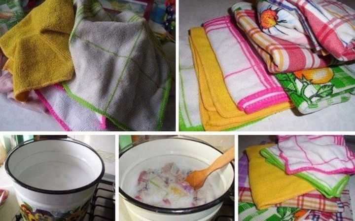 Как отстирать кухонные полотенца эффективно