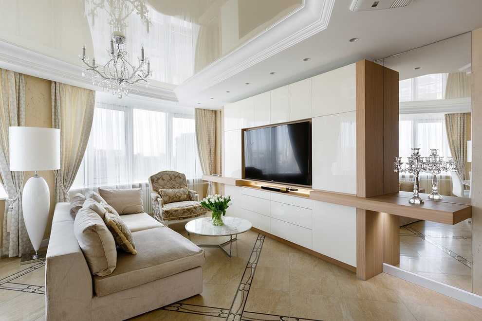 Белая гостиная в современном стиле с мебелью: дизайн 
 - 28 фото