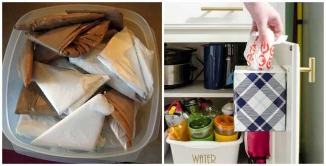 Как хранить пакеты на кухне: идеи и лайфхаки | sovetguru