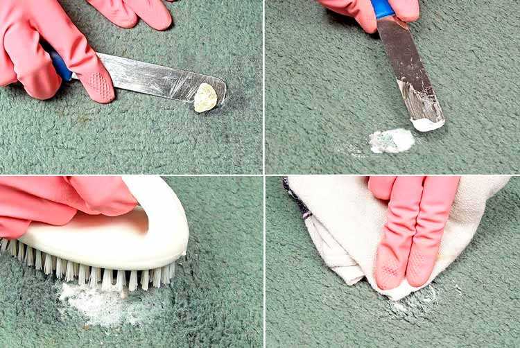 Как убрать пластилин с ковра, удалить оставленные им пятна: способы очистки народными средствами и бытовой химией